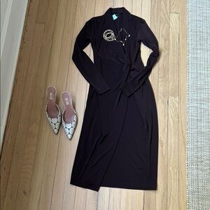 Ann Taylor Brown Long Sleeve Dress